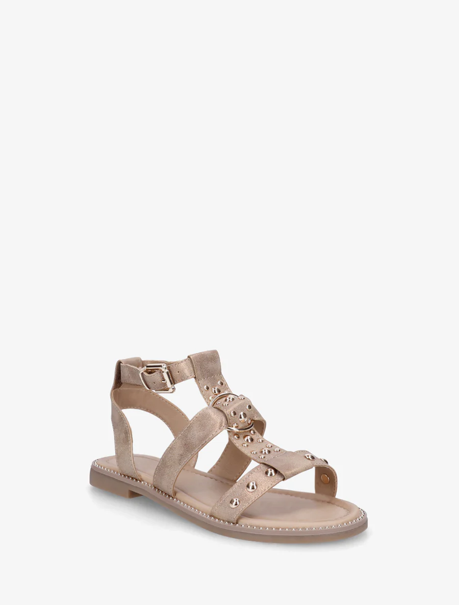 Gespikkelde platte sandalen van iriserend imitatieleer. - Mol - Image 2