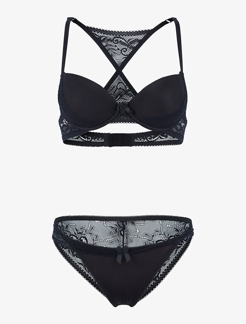 Gestileerde racerback set - zwart