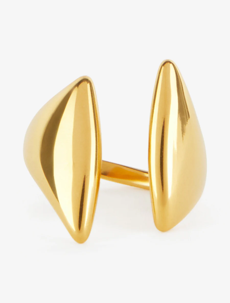 Gestileerde ring met open voorkant - Goud - Image 3