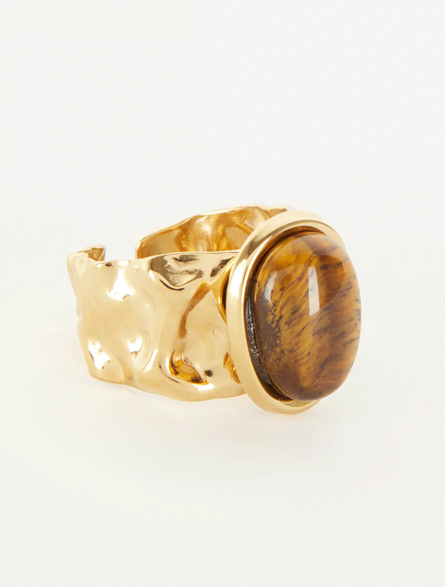 Gestileerde ring versierd met een steen - Bruin - Image 2