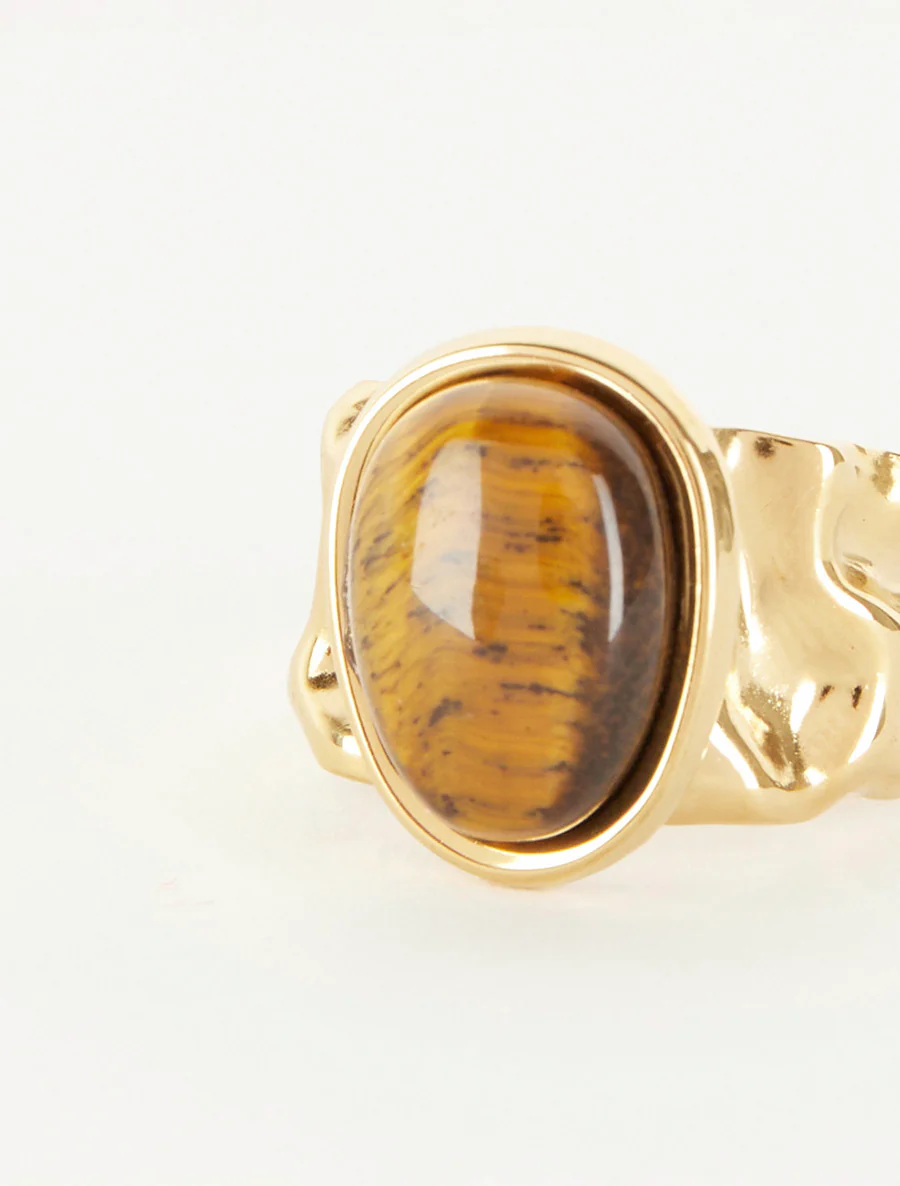 Gestileerde ring versierd met een steen - Bruin - Image 3