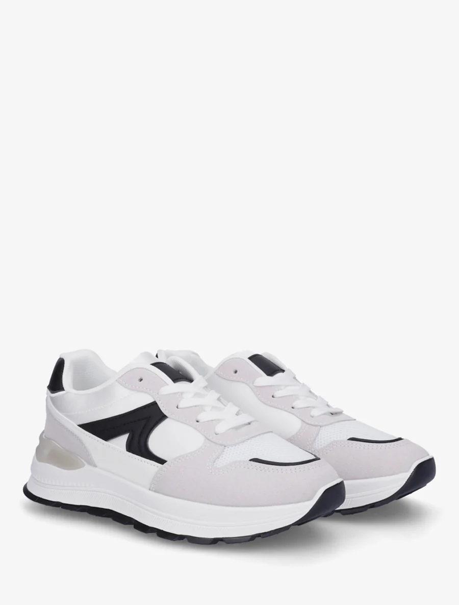 Gestileerde sneakers van imitatieleer - Wit - Image 4