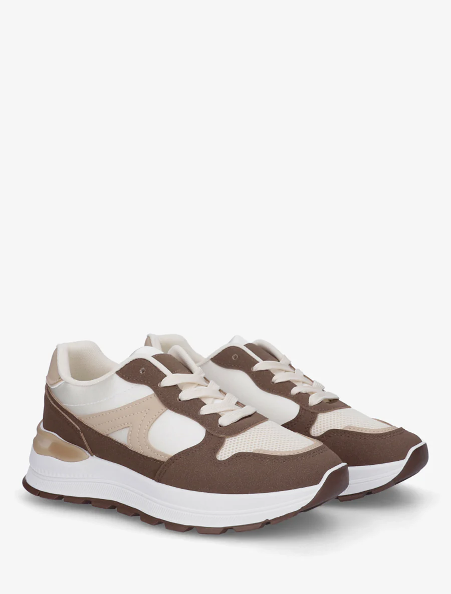 Gestileerde sneakers van imitatieleer - Bruin - Image 4