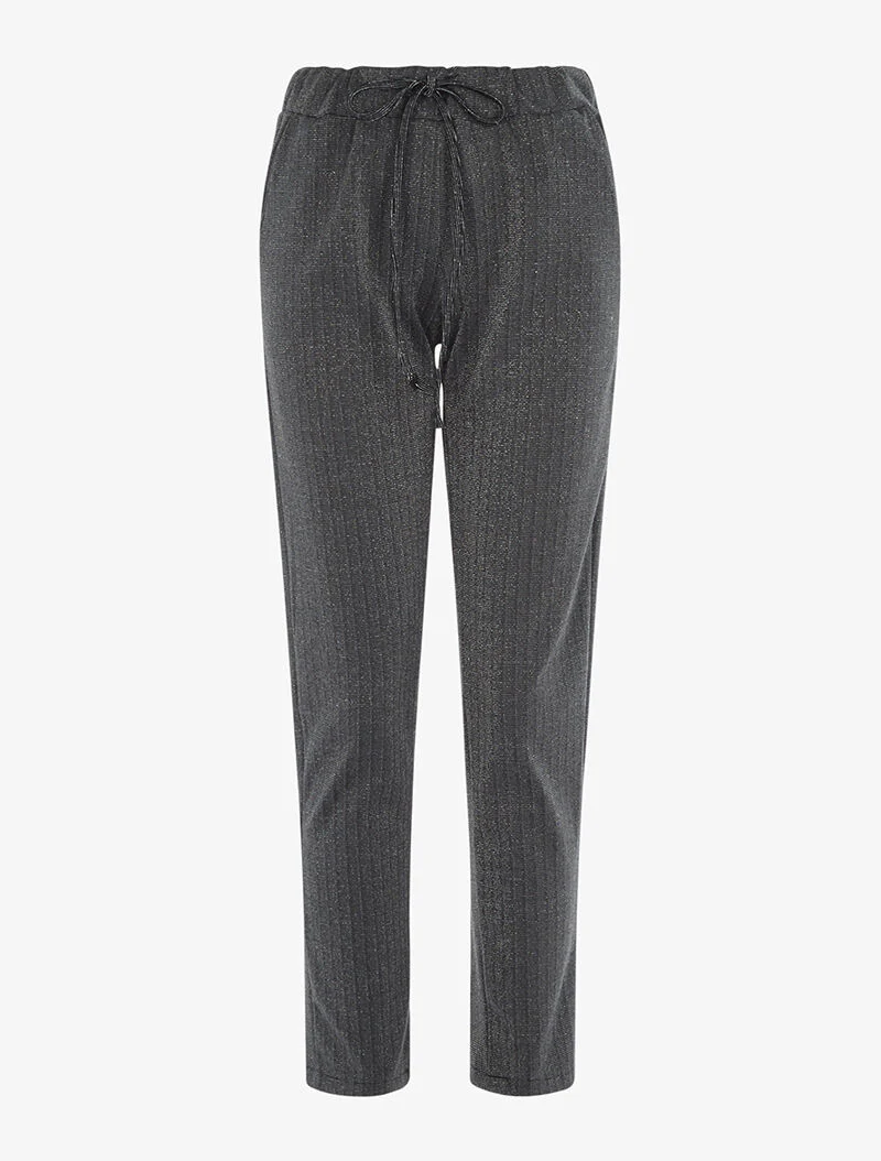 Broek met iriserende strepen - zilver