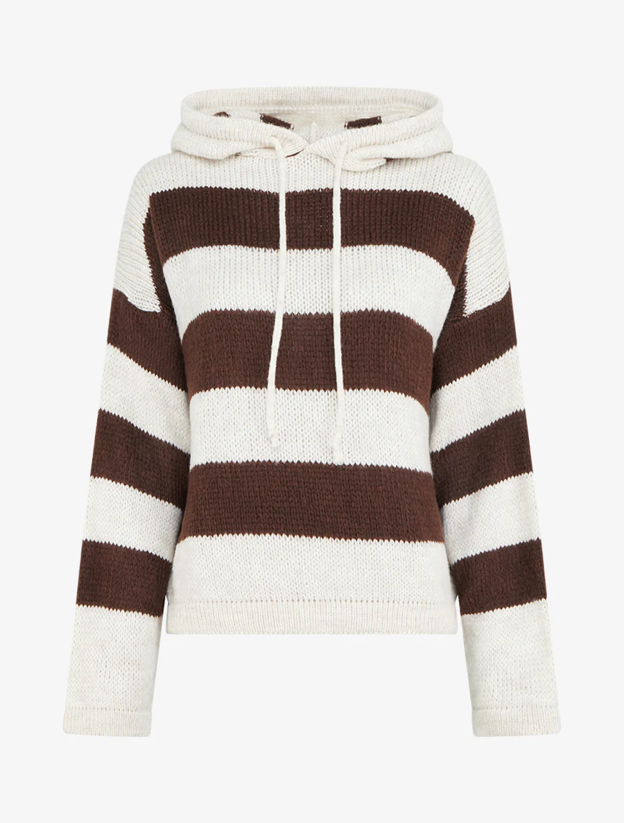 Gestreepte hoodie - Beige