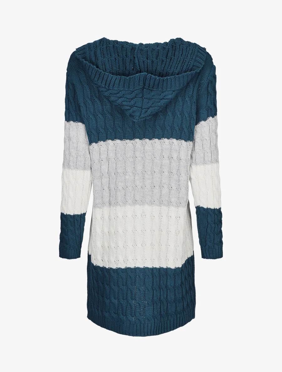 Gestreepte hoodie - Blauwgroen - Image 2