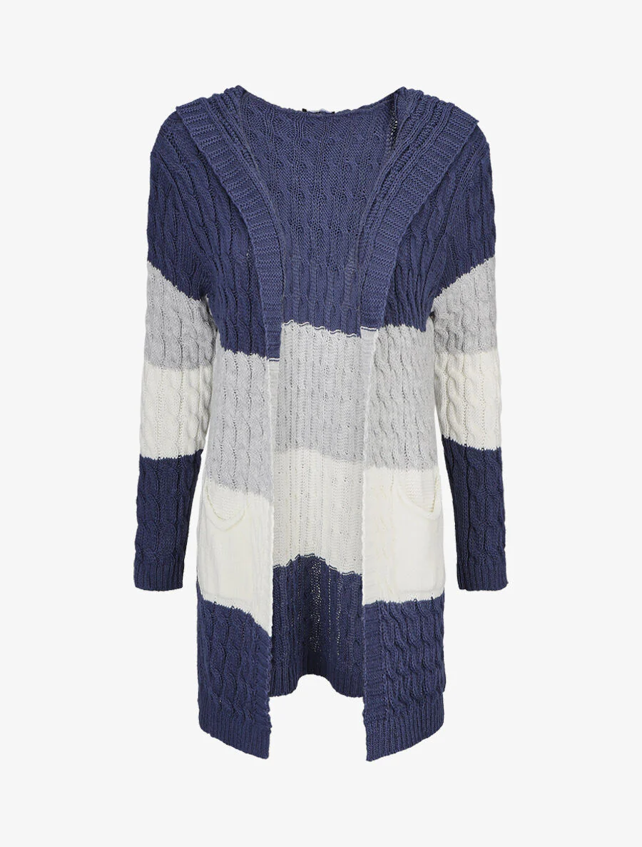 Gestreepte hoodie - Blauw denim