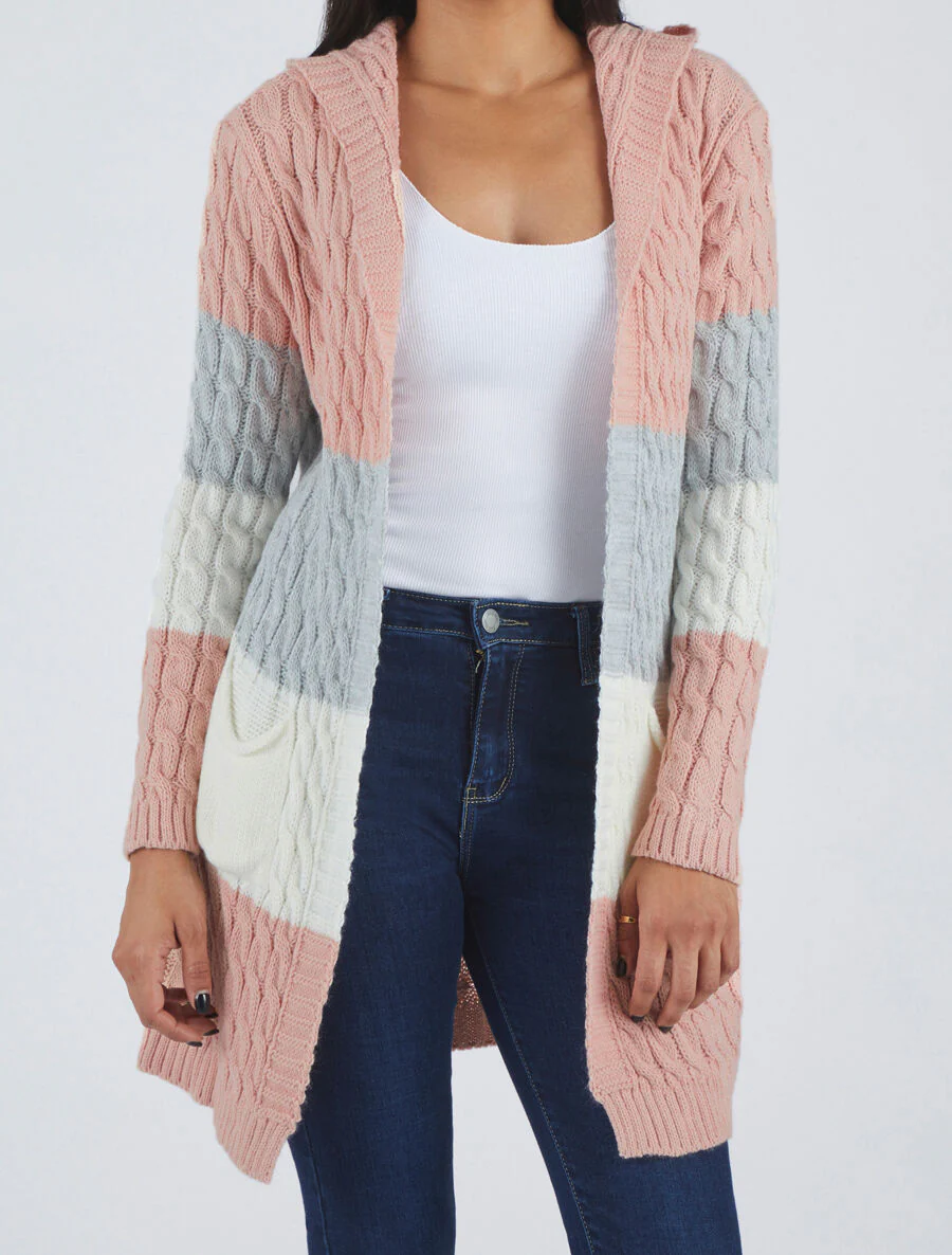 Gestreepte hoodie - Roze - Image 4