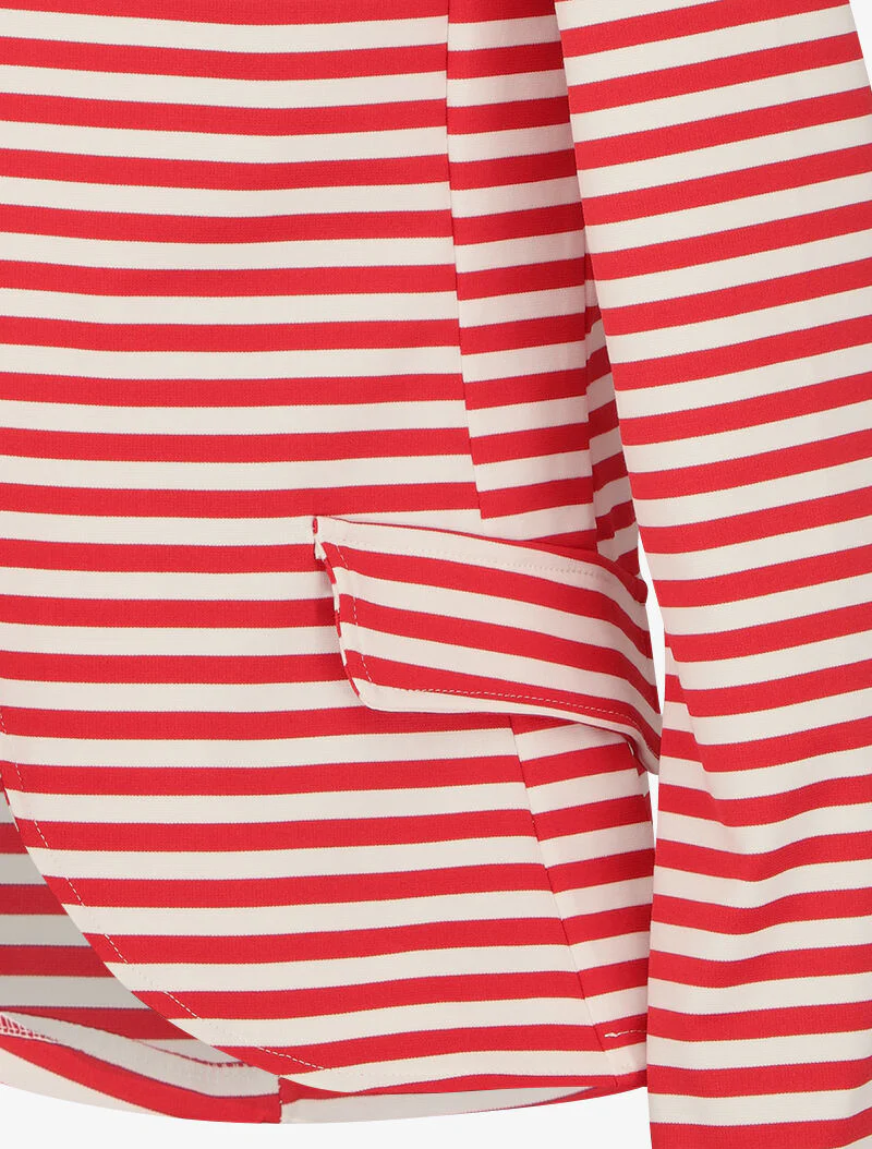 Gestreepte jas met mao-kraag - Rood - Image 3