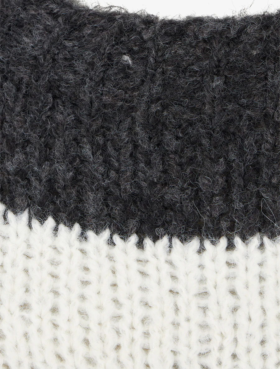 Gestreepte trui met ronde hals - Zwart - Image 3