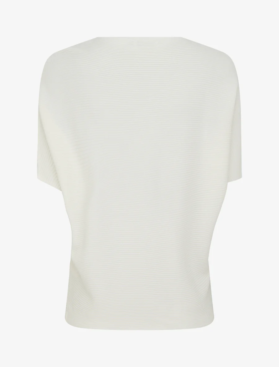Getextureerde top met korte mouwen - Ecru - Image 2