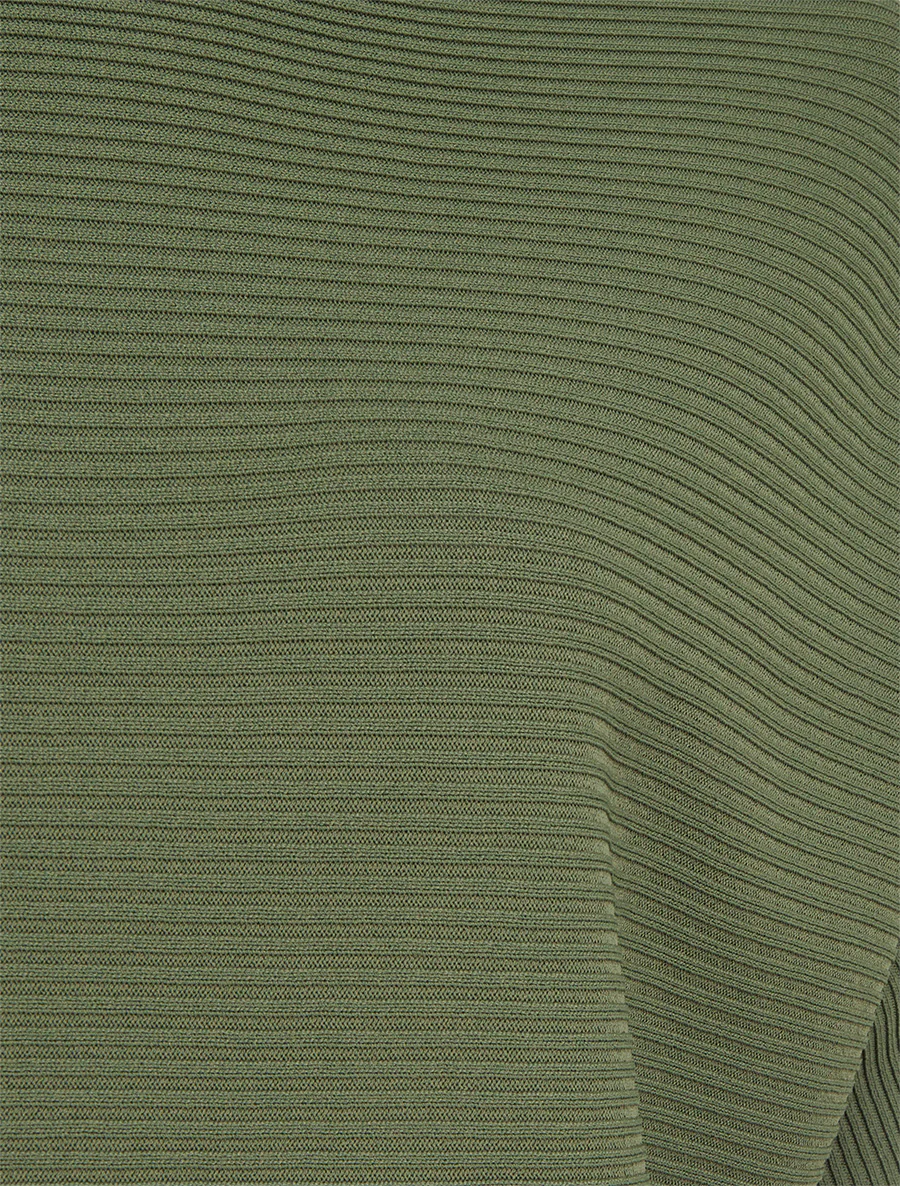 Getextureerde top met korte mouwen - Kaki - Image 3