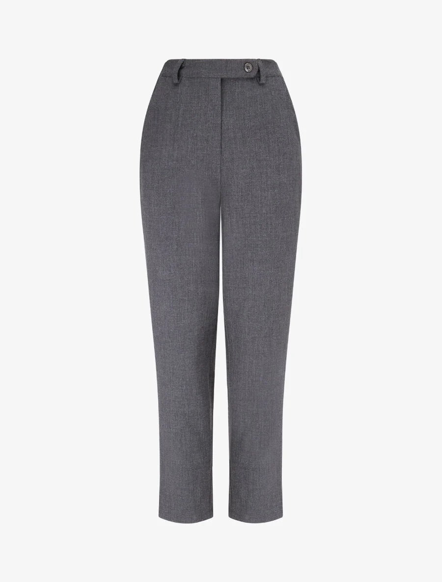 Gevlekte broek met rechte pijpen - Antraciet