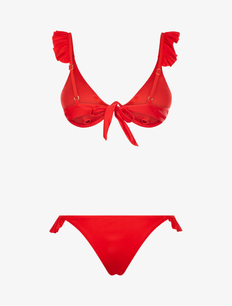 Gevleugelde bikini en tanga - rood - Image 4