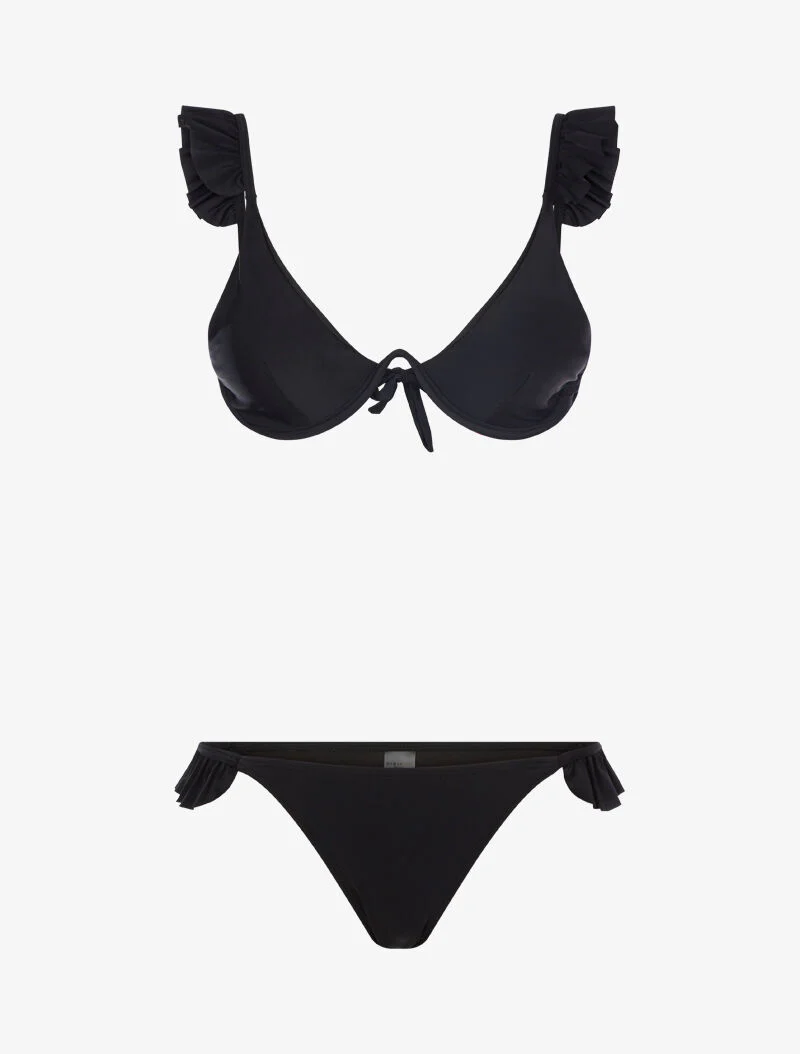 Gevleugelde bikini en tanga - zwart