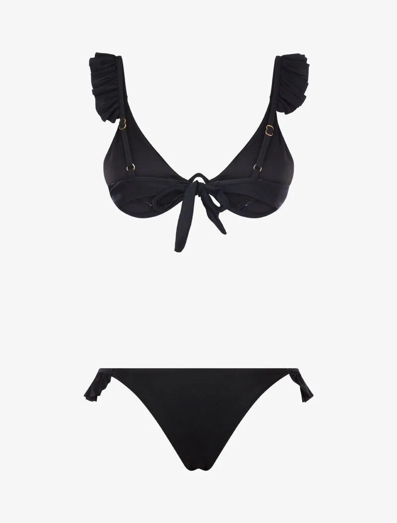 Gevleugelde bikini en tanga - zwart - Image 2