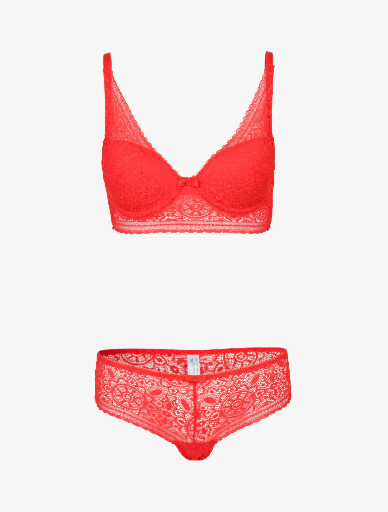 Gevormde bustier set - rood
