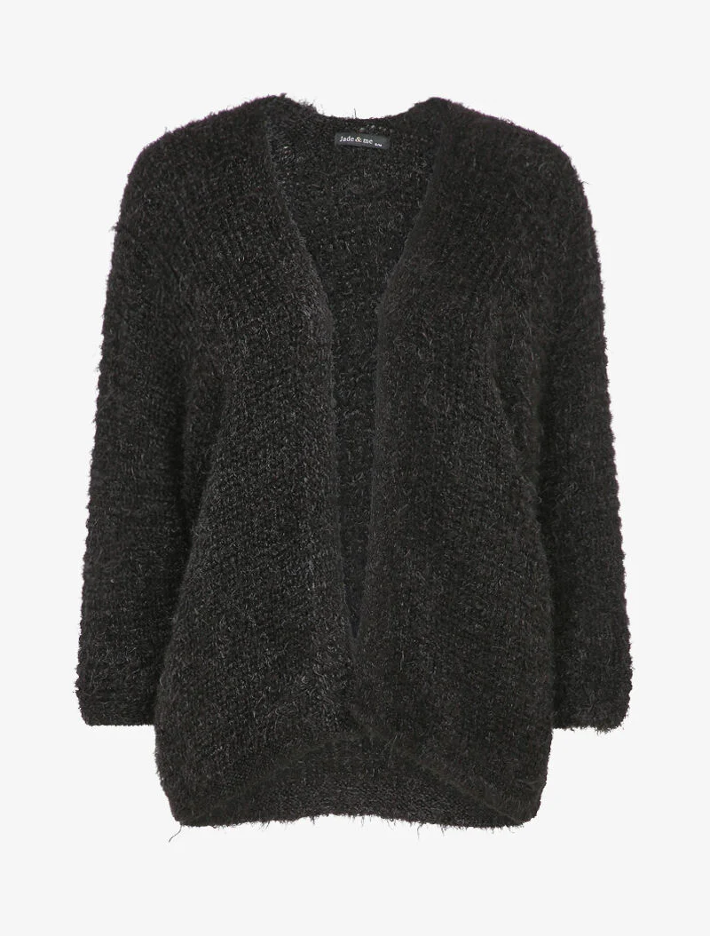 Gilet met stippen en asymmetrische panden - Zwart