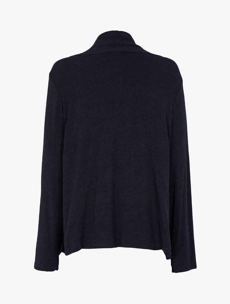 Shawl kraag vest met asymmetrische panden - Zwart - Image 2