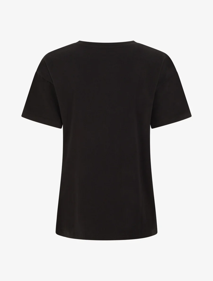 Giraffenprint T-shirt met strass. - Zwart - Image 2