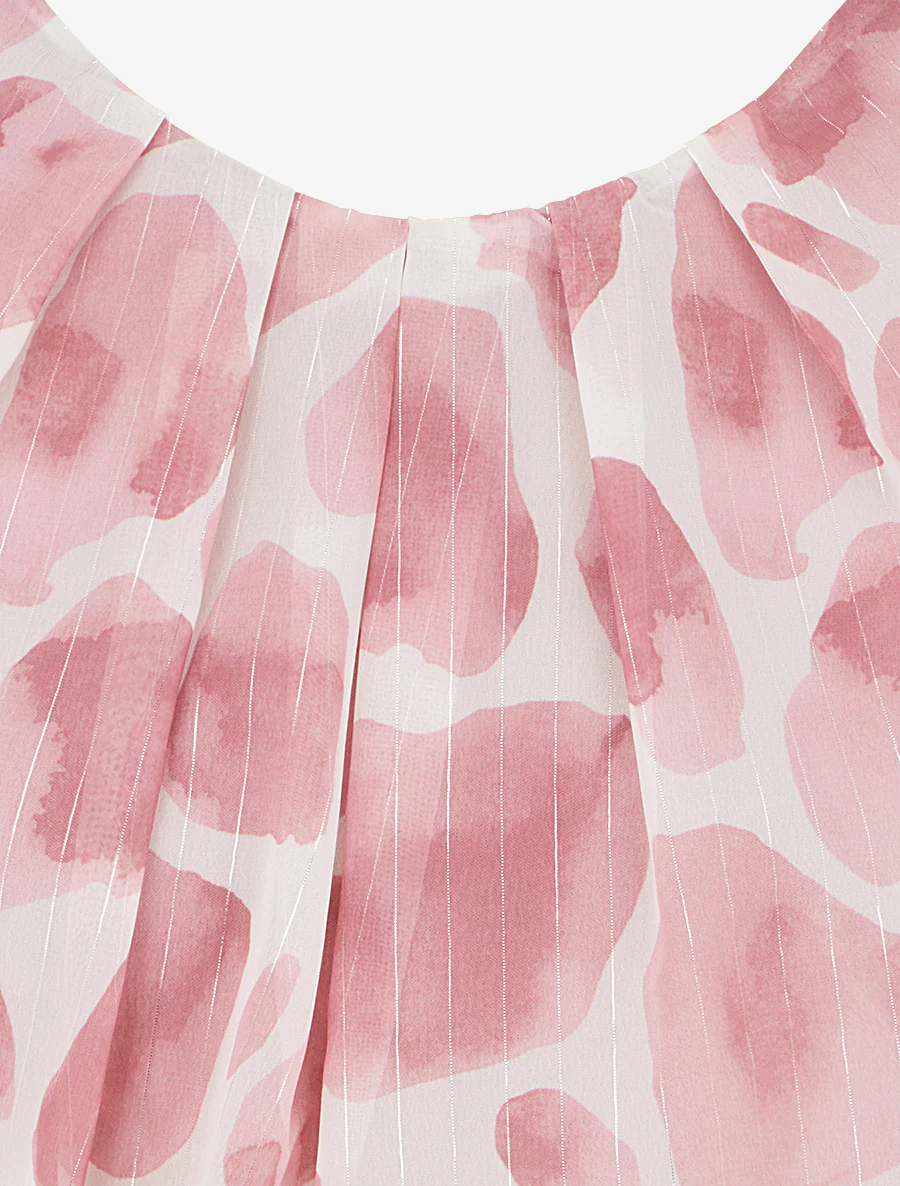 Giraffeprint top met iriserende strepen - Roos - Image 3