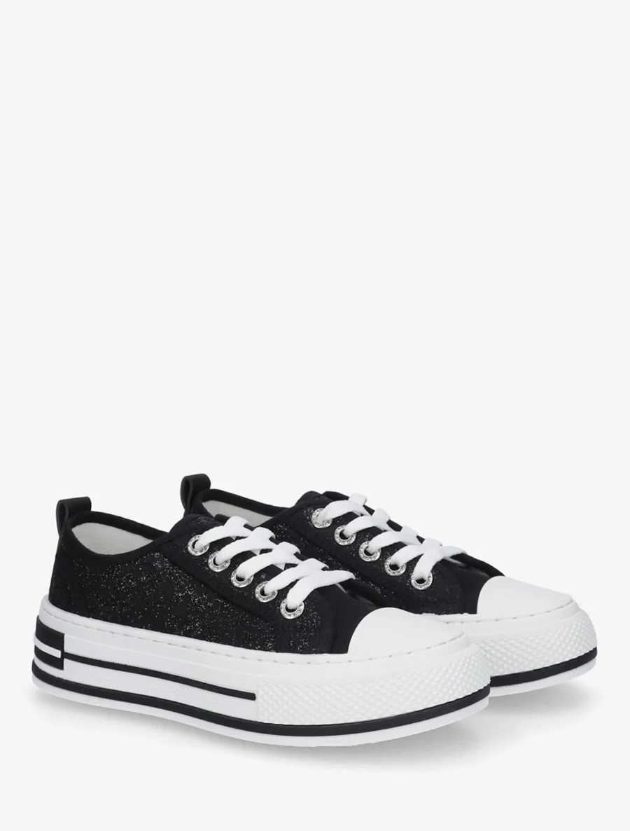 Glitter kant sneakers - Zwart - Image 4
