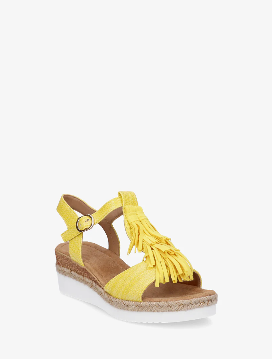 Glitter sandalen met franjes van suèdine - Geel - Image 2