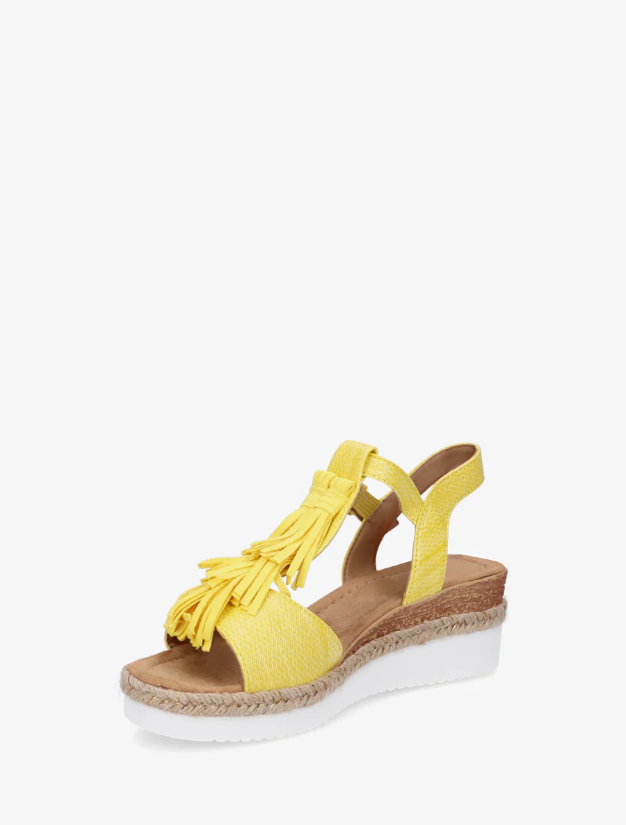 Glitter sandalen met franjes van suèdine - Geel - Image 3