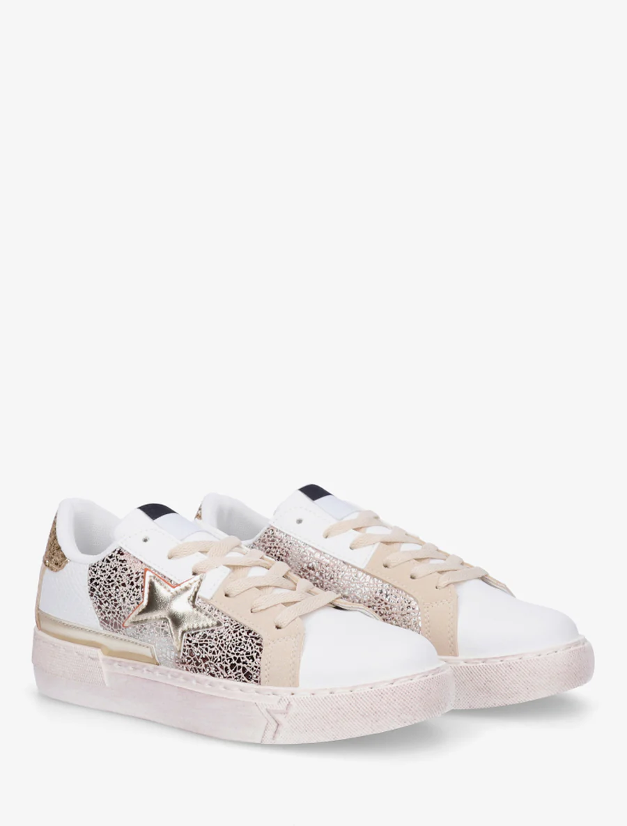 Glitter sneakers met iriserende ster - Goud - Image 4