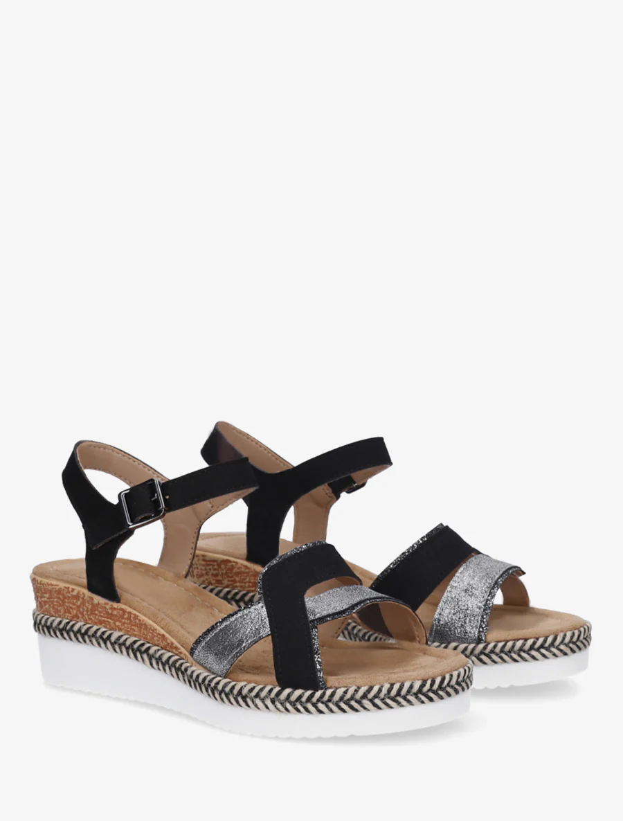 Glitterende fantasieband sleehaksandalen - Zwart - Image 4