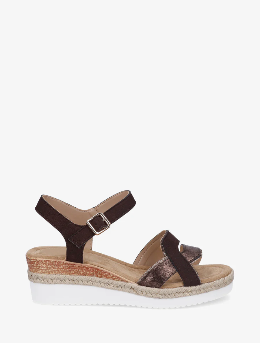 Glitterende fantasieband sleehaksandalen - Bruin