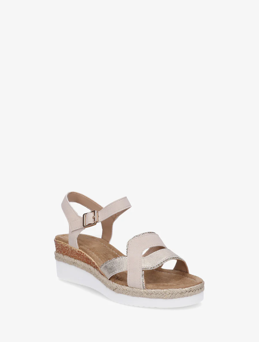 Glitterende fantasieband sleehaksandalen - Beige - Image 2
