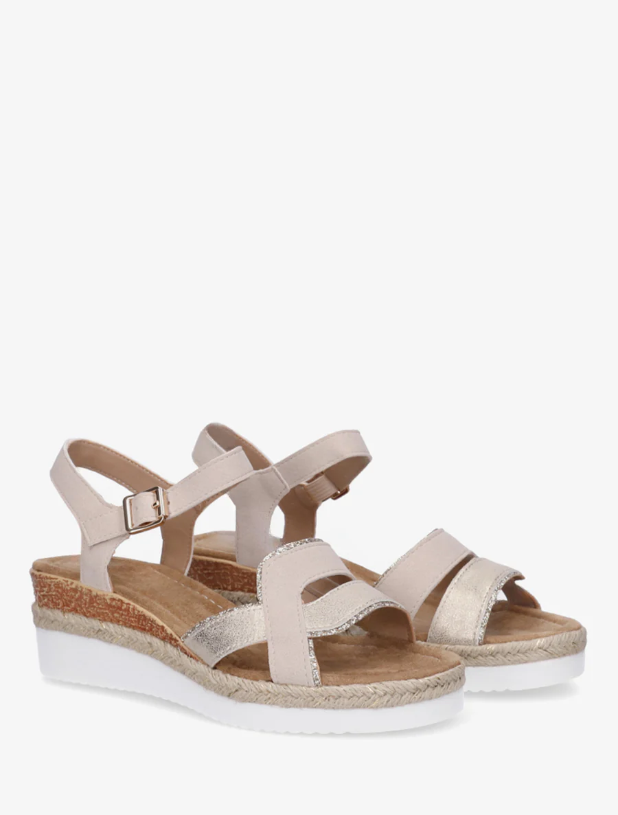 Glitterende fantasieband sleehaksandalen - Beige - Image 4
