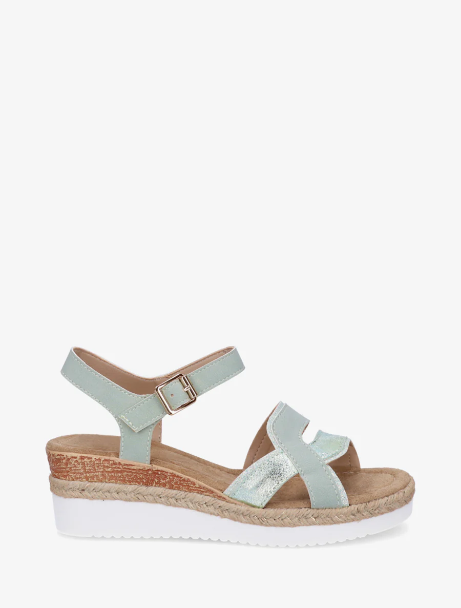 Glitterende fantasieband sleehaksandalen - Amandelgroen