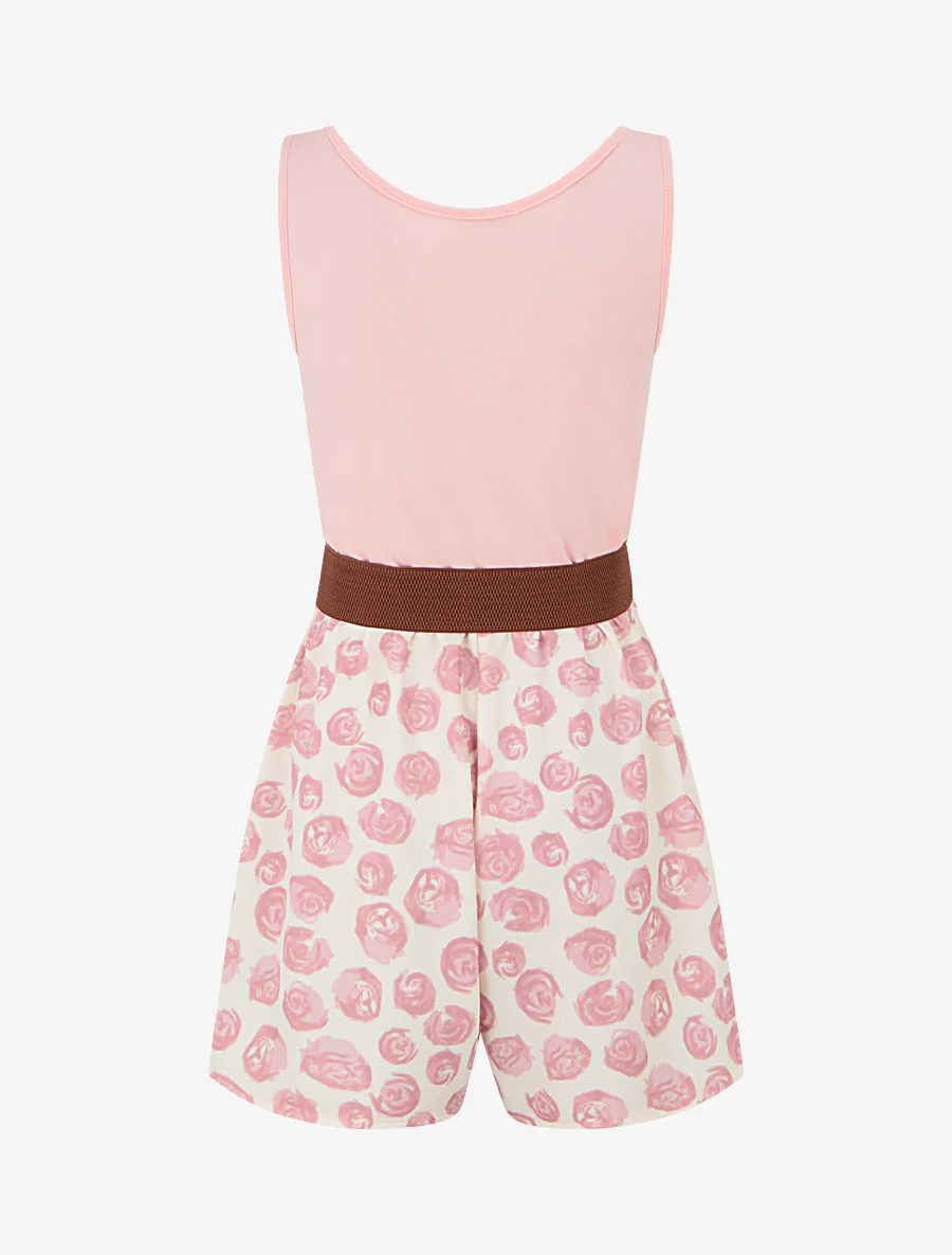 Gordel jumpsuit met rozenprint - Roos - Image 2
