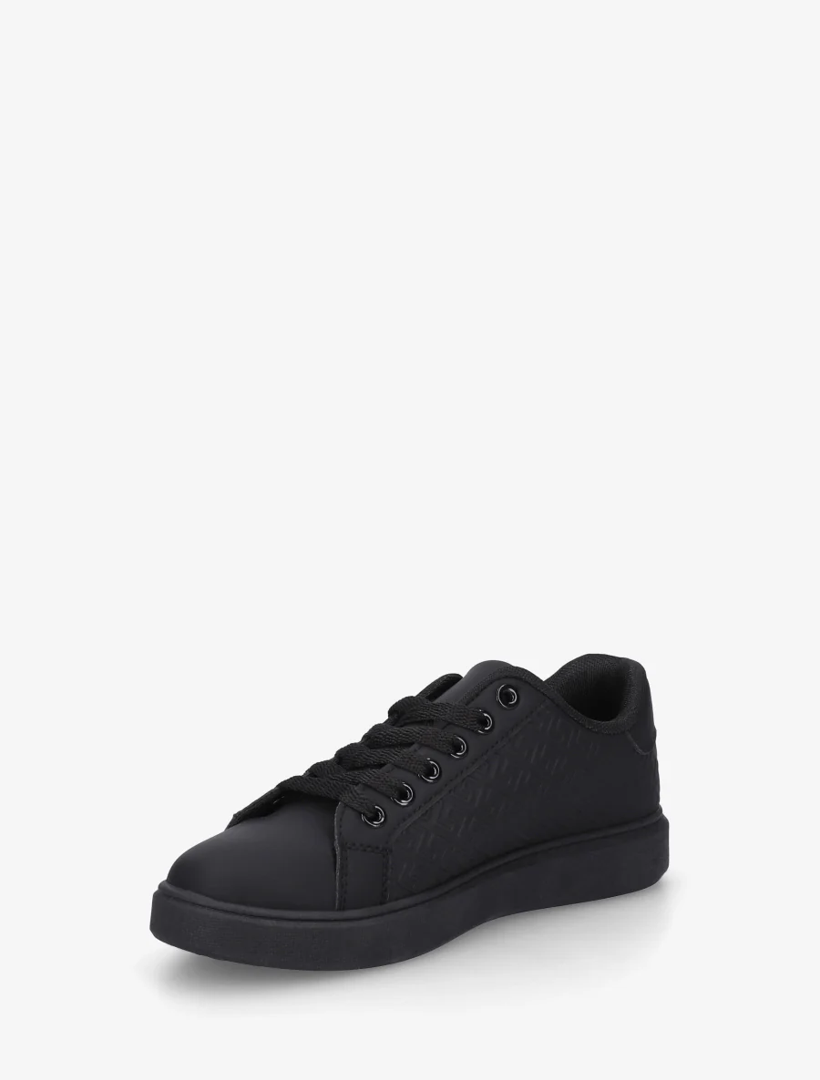 Grafisch bedrukte platte sneakers - Zwart - Image 3