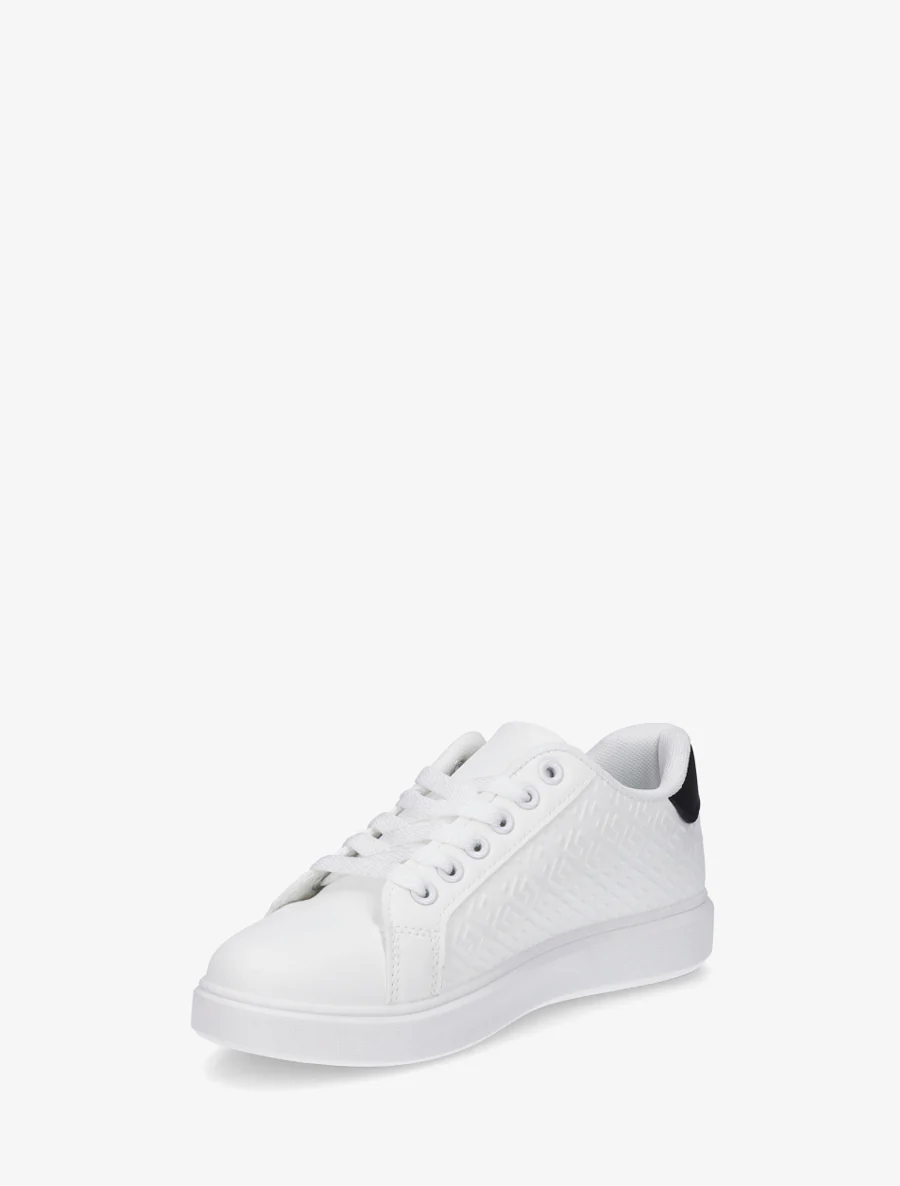 Grafisch bedrukte platte sneakers - Zwart - Image 3