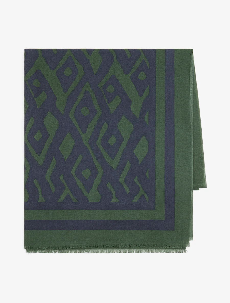 Grafisch patroon sjaal - Groen - Image 2