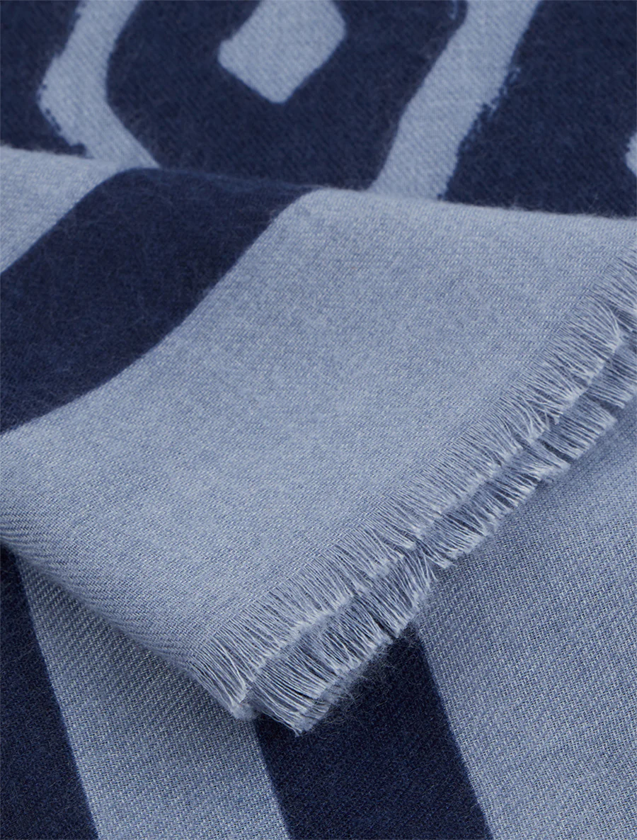 Grafisch patroon sjaal - Blauw - Image 3