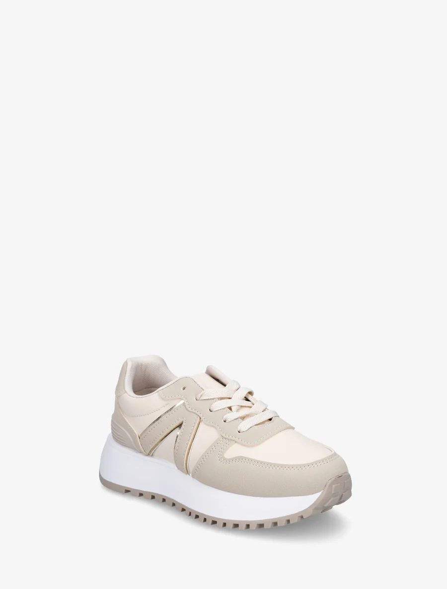 Grafische inzetstukken sneakers - Beige - Image 2