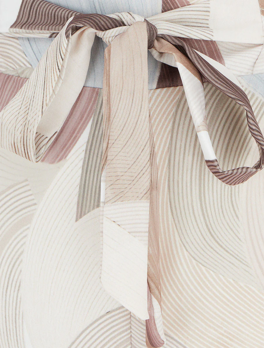 Grafische print vloeiende broek - Beige - Image 3