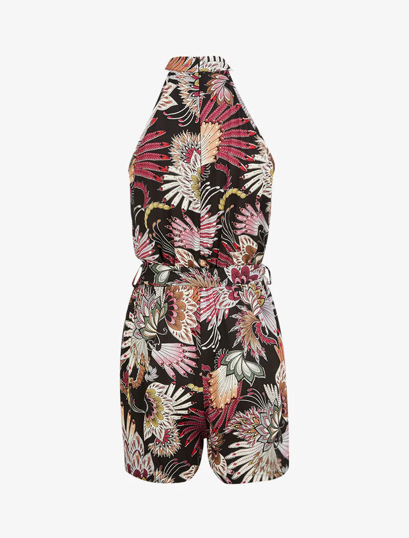Grafische print jumpsuit - zwart - Image 3