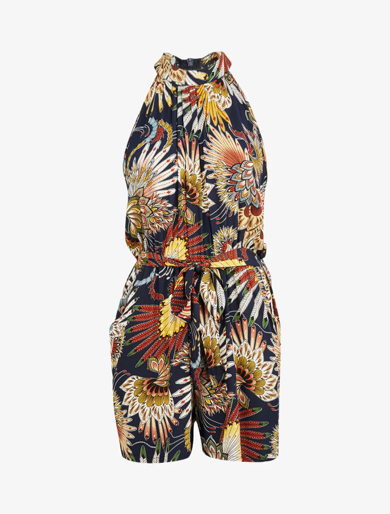 Grafische print jumpsuit - marine - Image 2