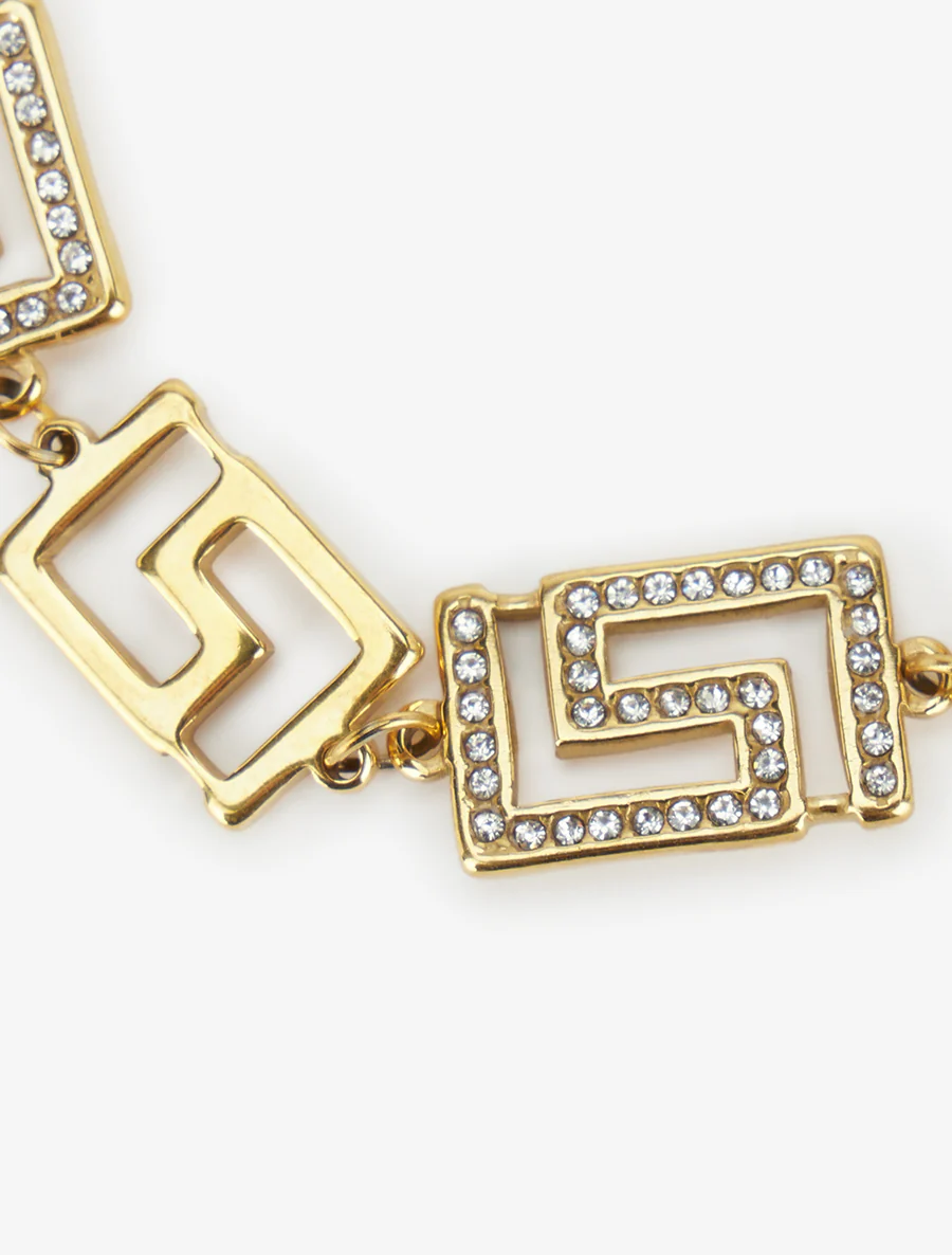 Griekse stijl schakels armband met strass - Goud - Image 3