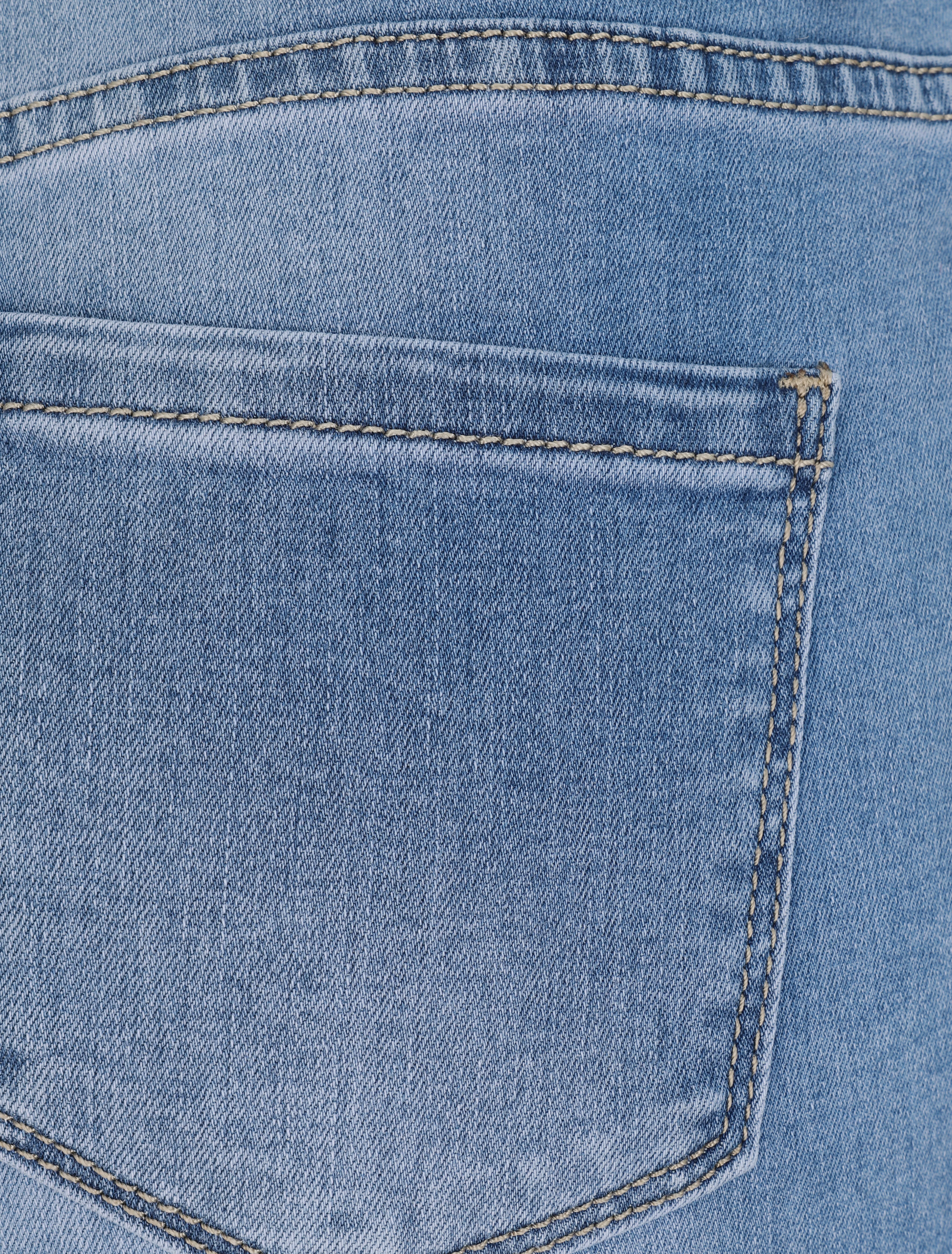 Grote maat bermuda van denim met omgeslagen zoom - Lichtblauw - Image 3