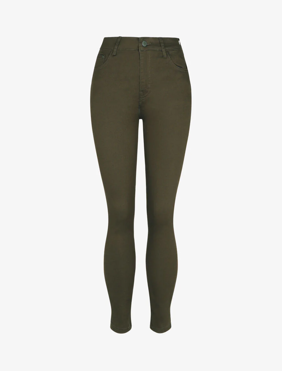 Grote maat push-up skinny jeans - Kakigroen
