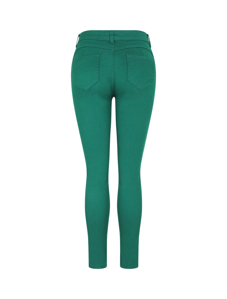 Grote maat push-up skinny jeans - groen - Image 2