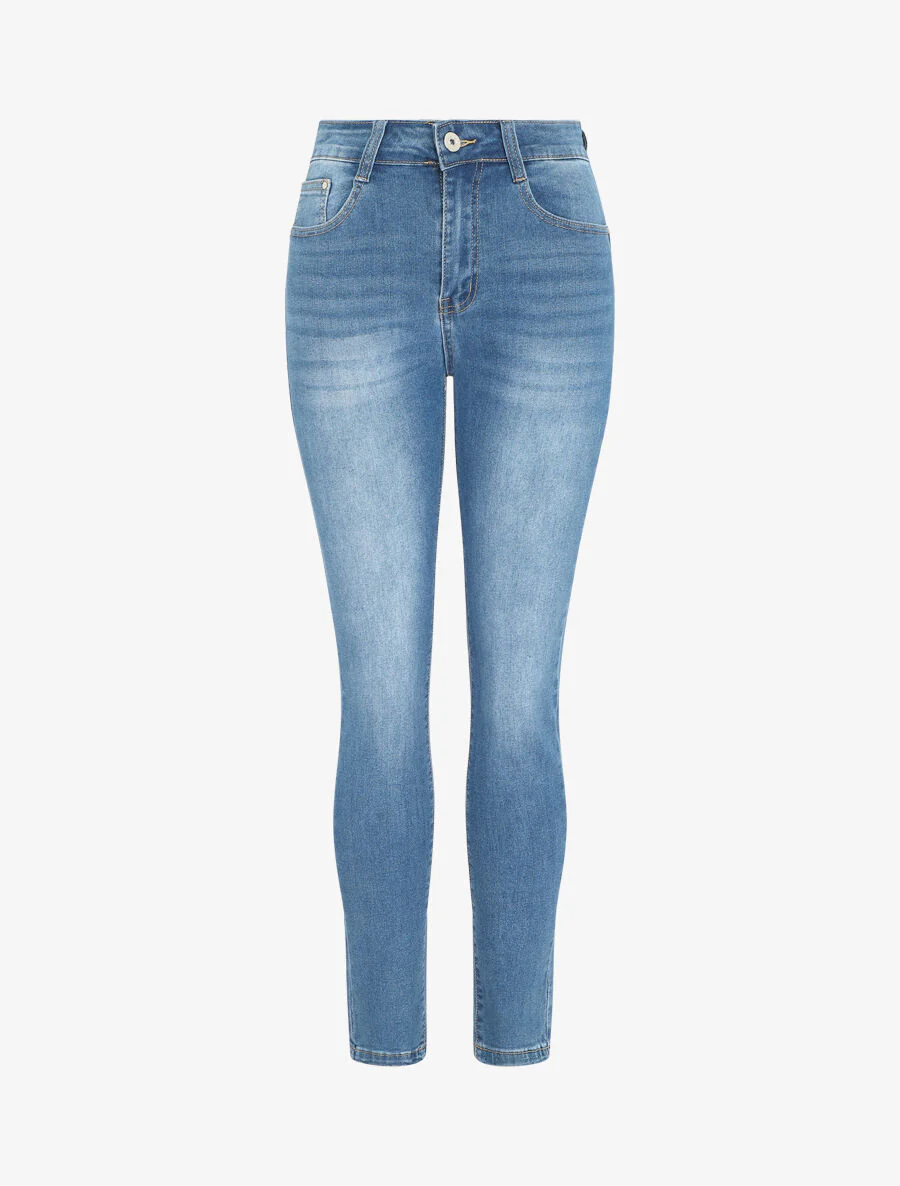 Grote maat rechte push up jeans - blauw
