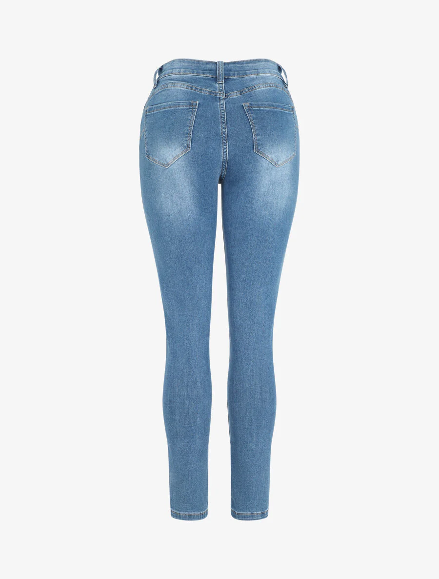 Grote maat rechte push up jeans - blauw - Image 2