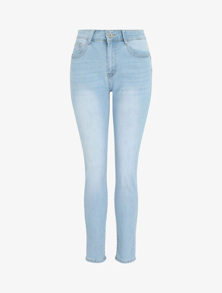 Grote maat rechte push up jeans - blauw